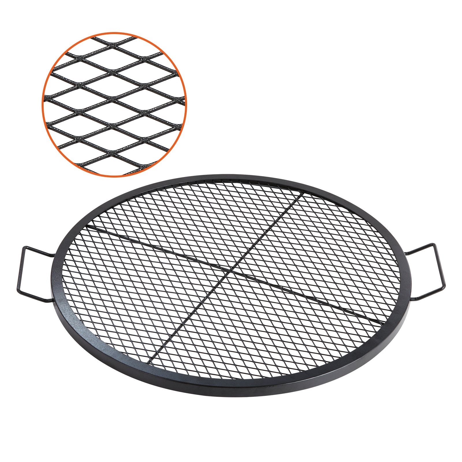 30 Inch Round Steel Fire Pit Grill Grate with Handle