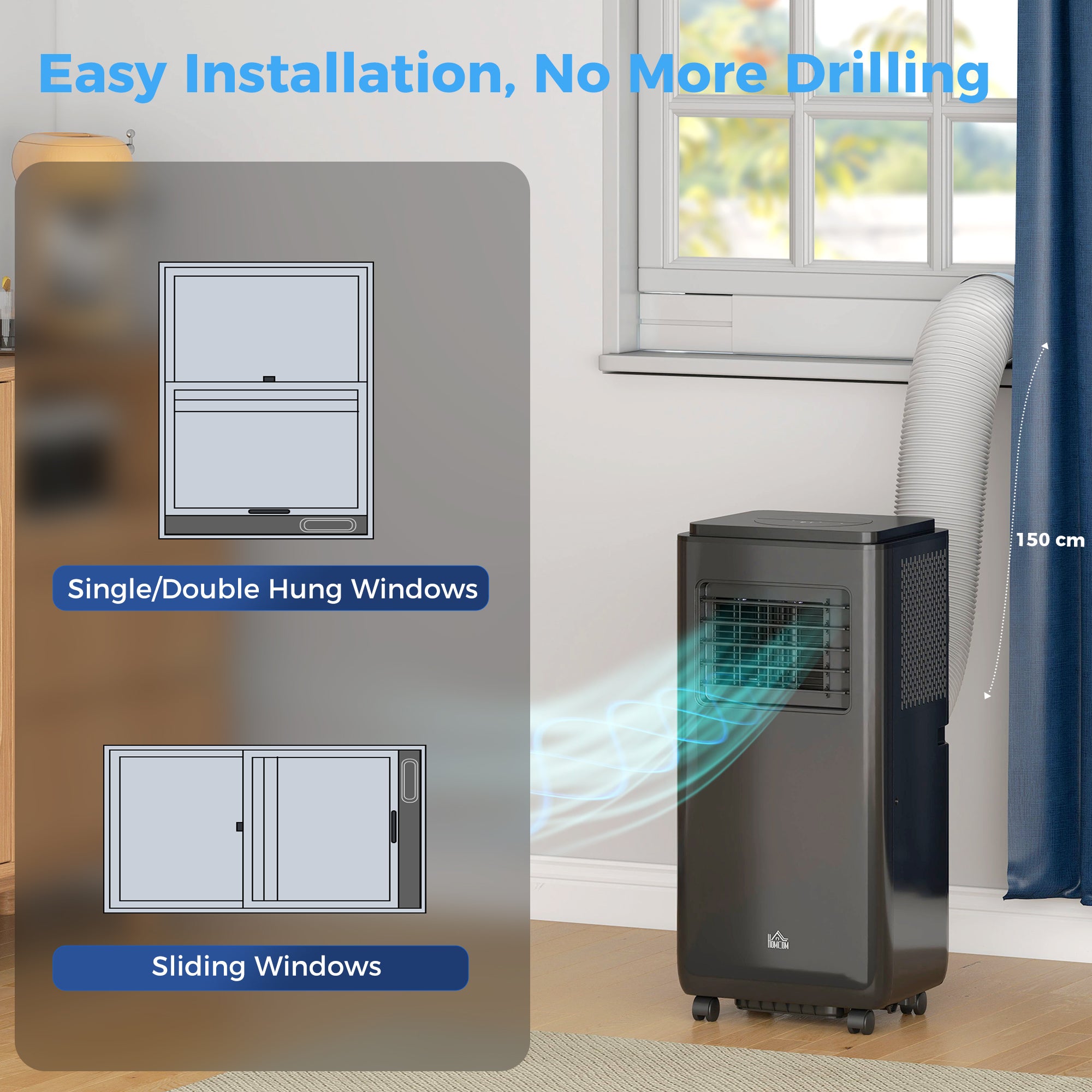 8000 BTU Mobile Air Conditioner with Dehumidifier & Timer