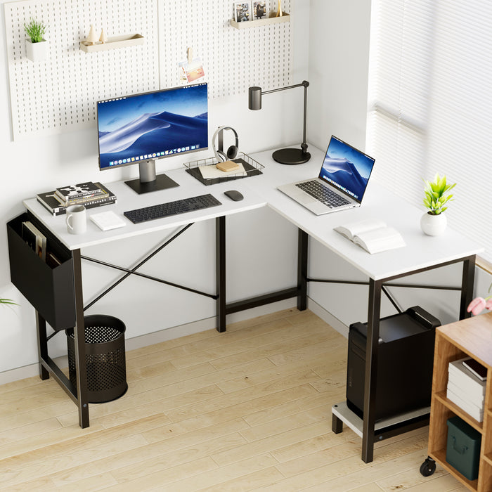 L-Shaped Computer Desk with Storage