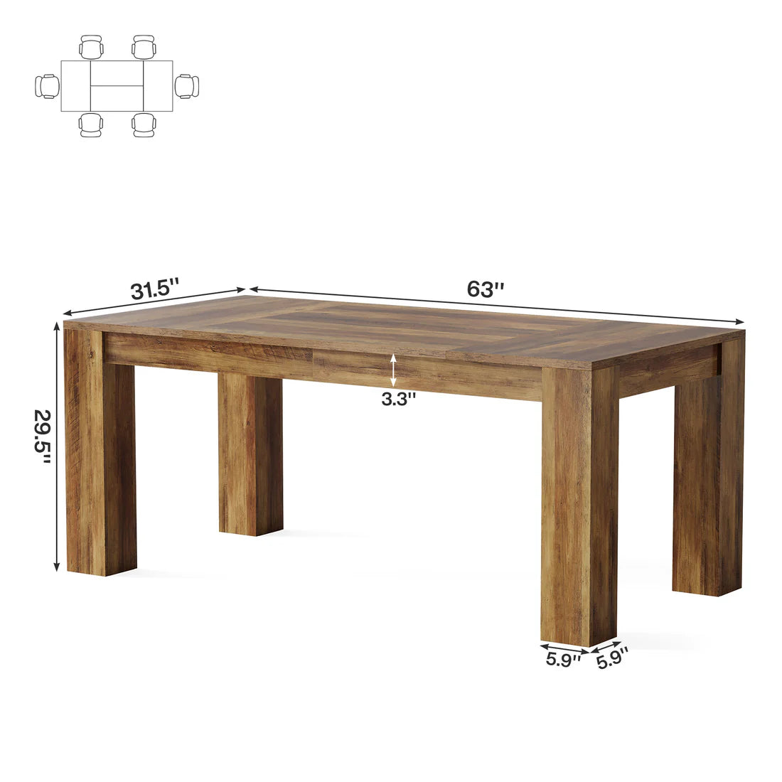 Executive Computer Desk with Writing Surface