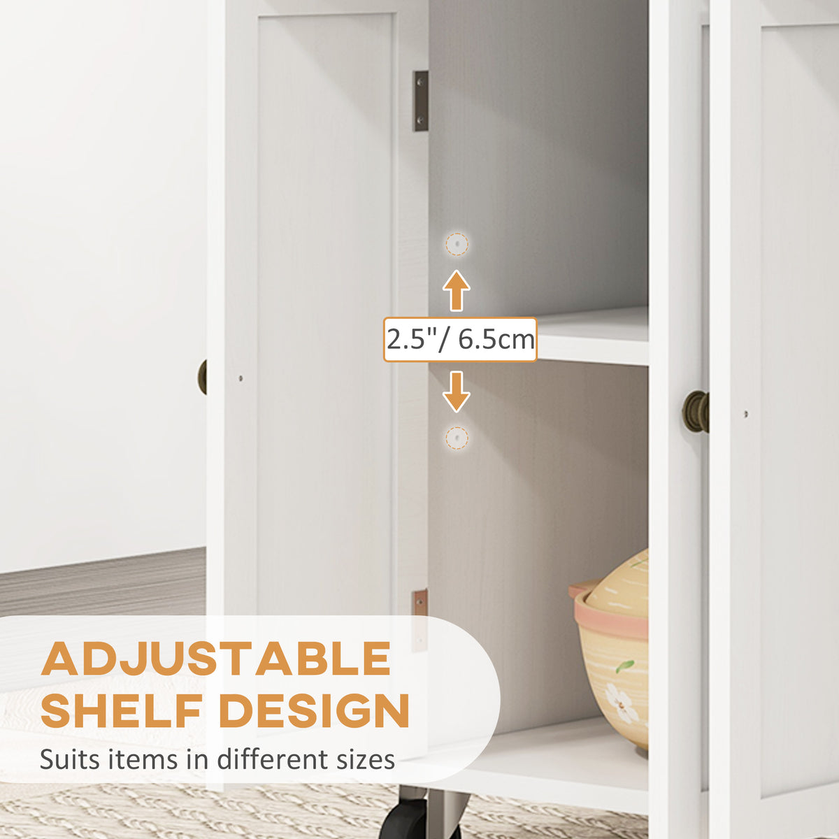 Modern Rolling Kitchen Island Cart With Spice Rack