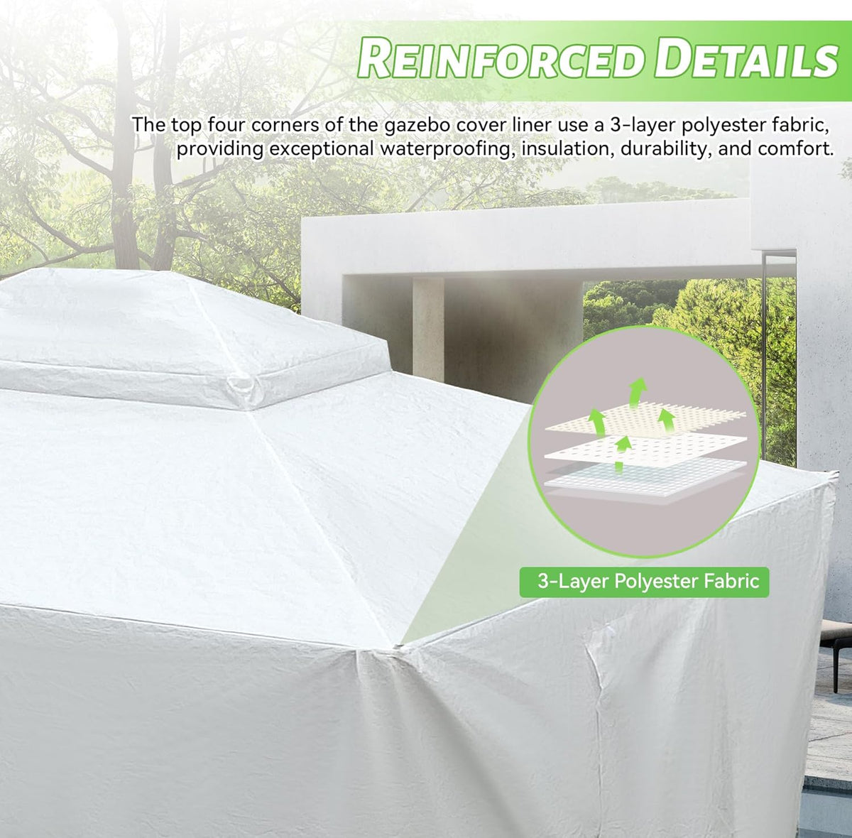 12x14 Hardtop Gazebo Cover with Sidewalls and Mesh