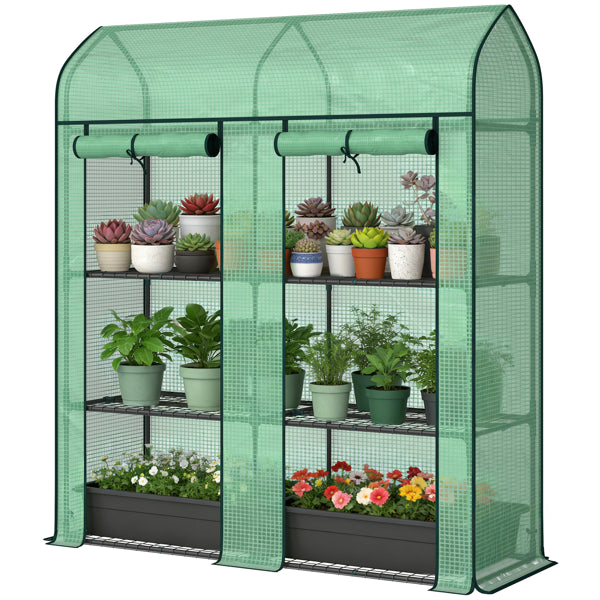 Raised Garden Bed with Attached Mini Greenhouse Cover