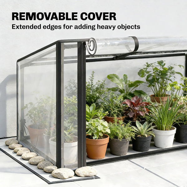 Raised Garden Bed with Attached Mini Greenhouse Frame