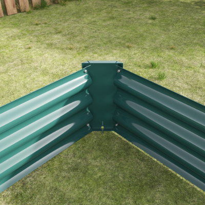 Metal Raised Garden Bed 7.6x3.7x0.98ft Black