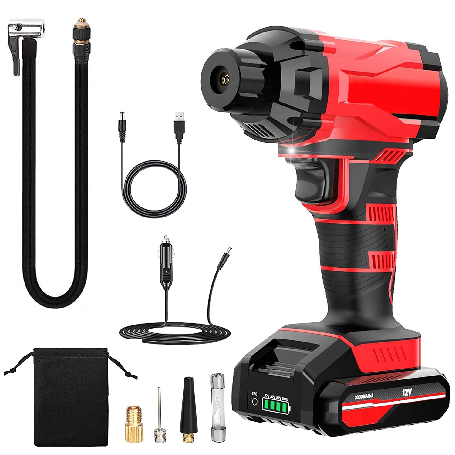 150PSI Cordless Tire Inflator with LED Light