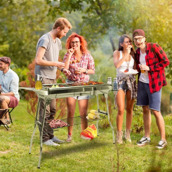 Portable Charcoal Grill Foldable Suitcase 16.7x10x17.7in