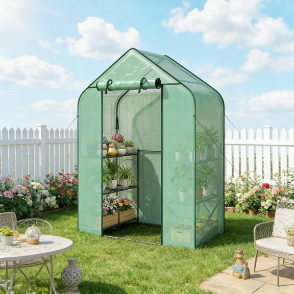 Raised Garden Bed with Mini Greenhouse Cover