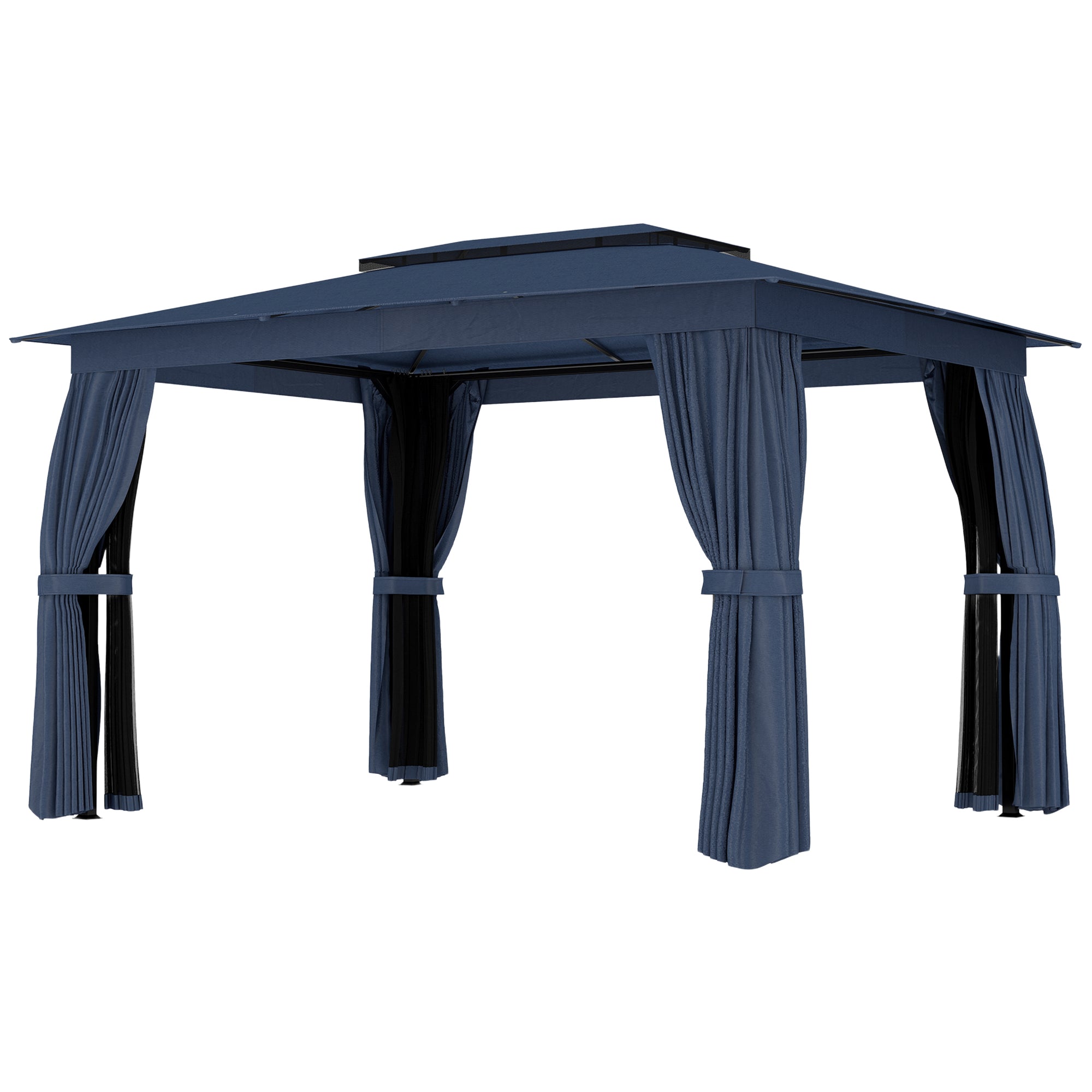 10x12 Soft Top Patio Gazebo with Curtains & Netting
