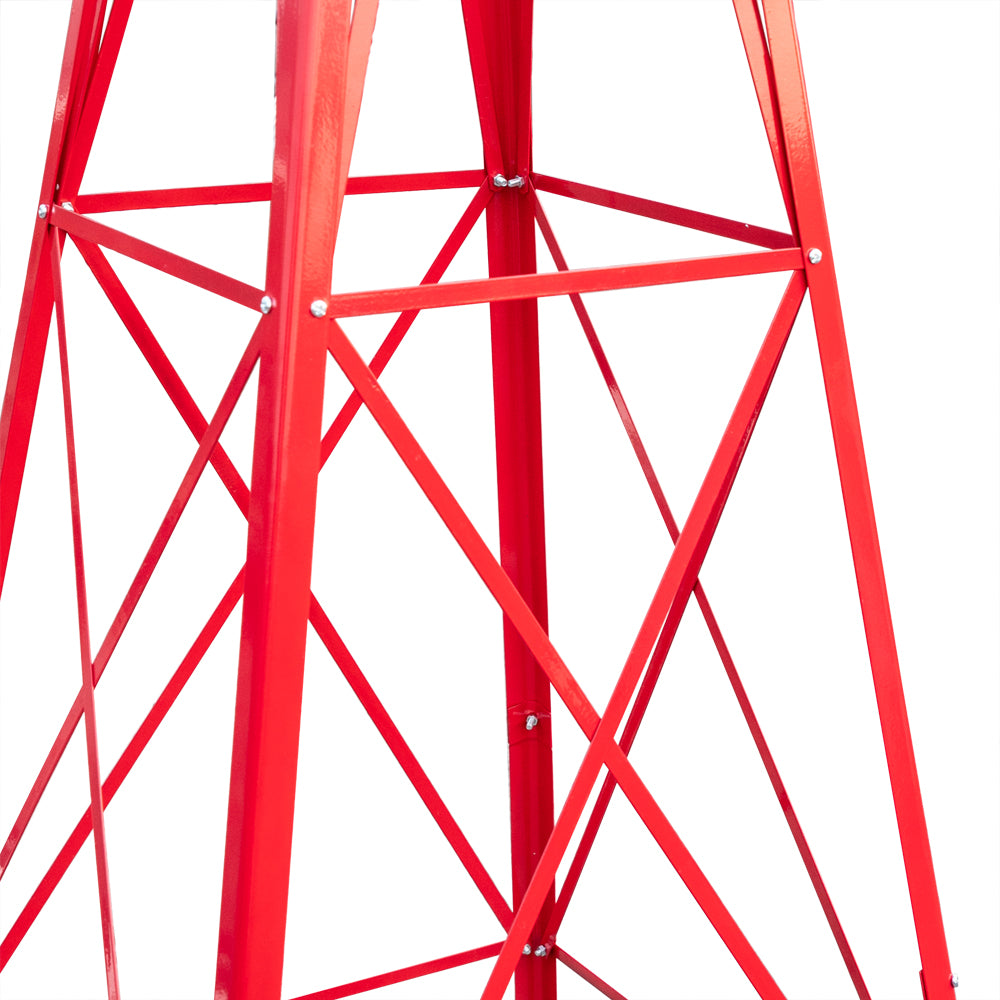 8ft Weather Resistant Yard Garden Windmill Red