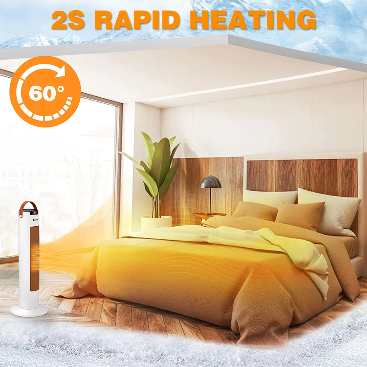 24 Inch Tower Space Heater 1500W Smart WiFi Remote