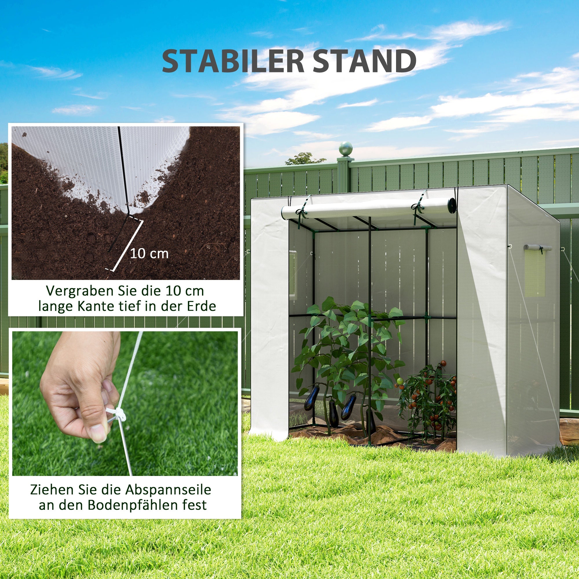 Walk-in Portable Greenhouse 6.6x2.5x5.6ft UV-Resistant