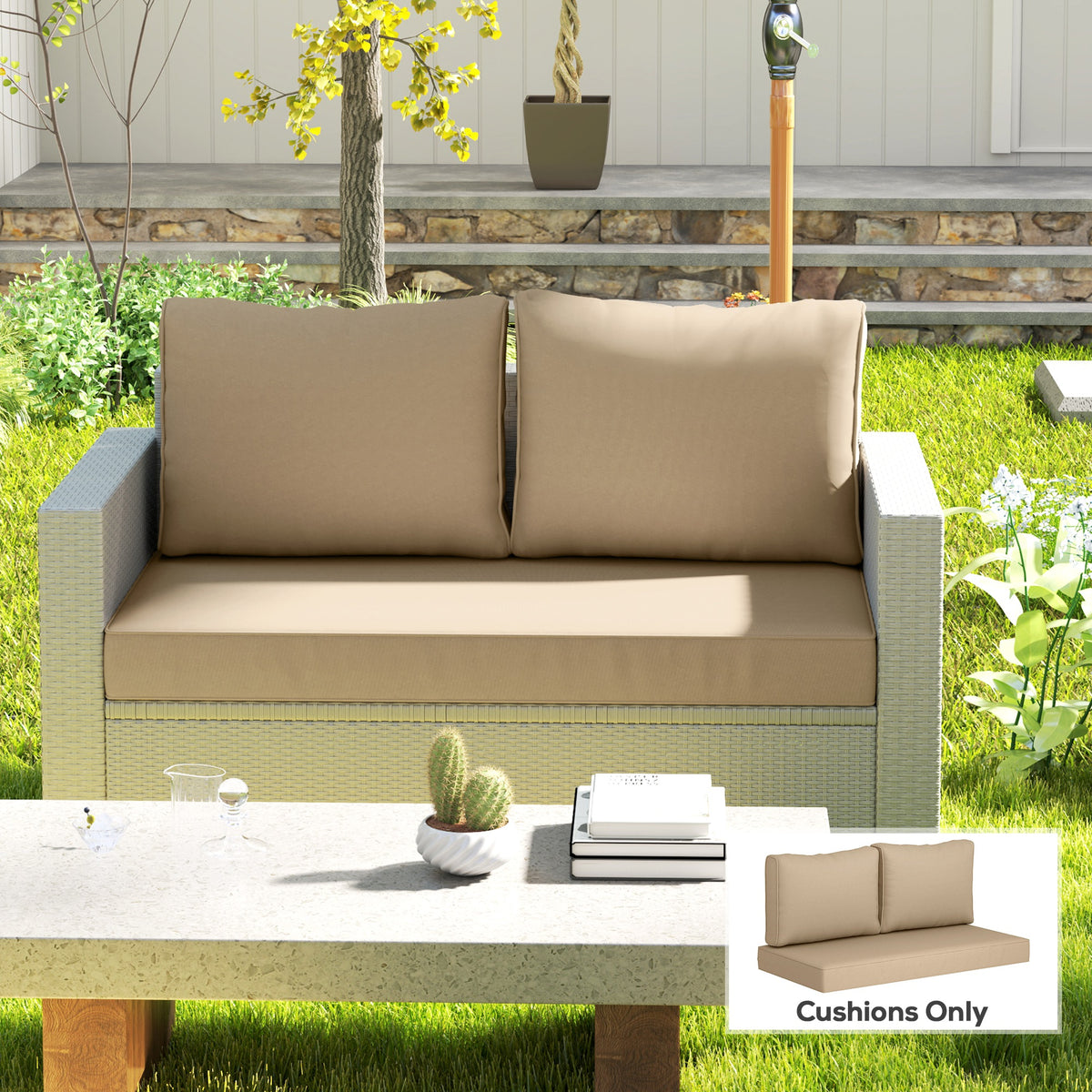 2 Seat Patio Furniture Cushions