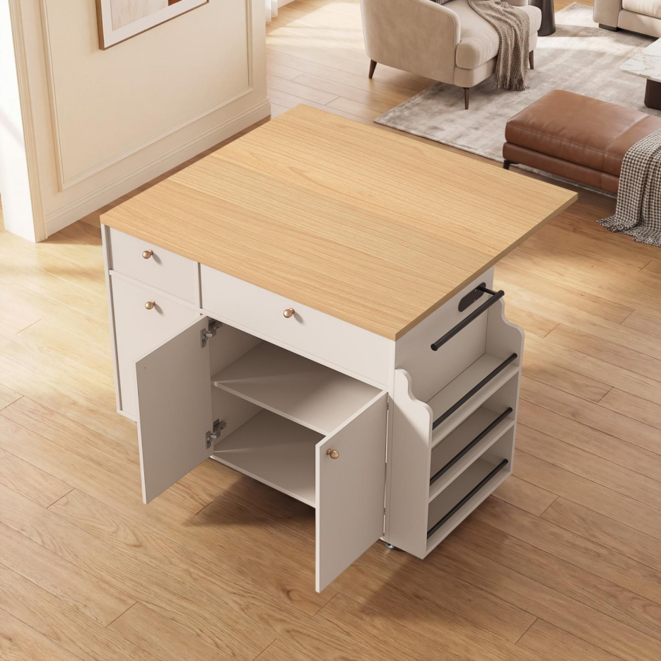 Kitchen Island With Storage Rolling Kitchen Island Cart With Drop