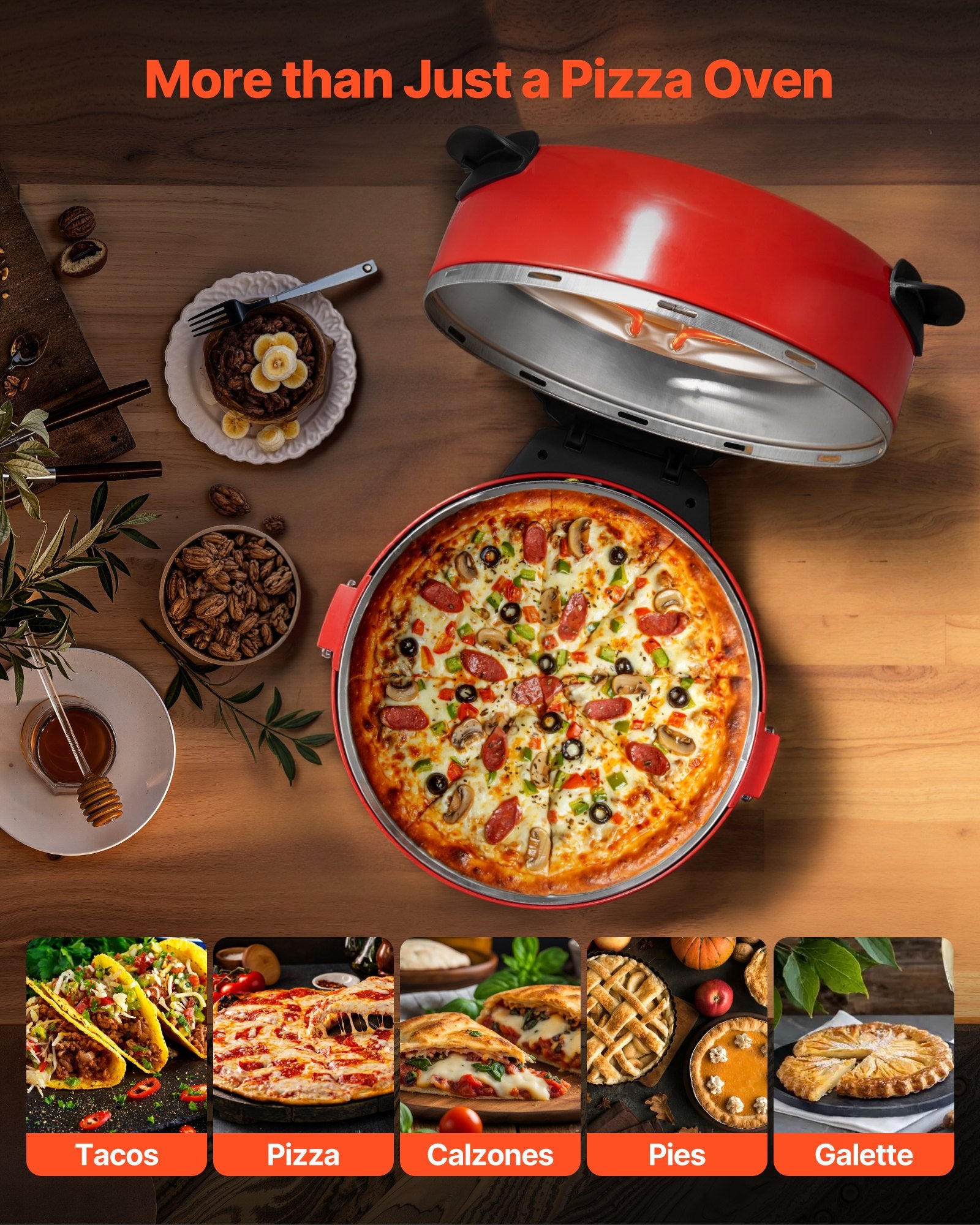 14 Inch Electric Pizza Oven with Cordierite Stone