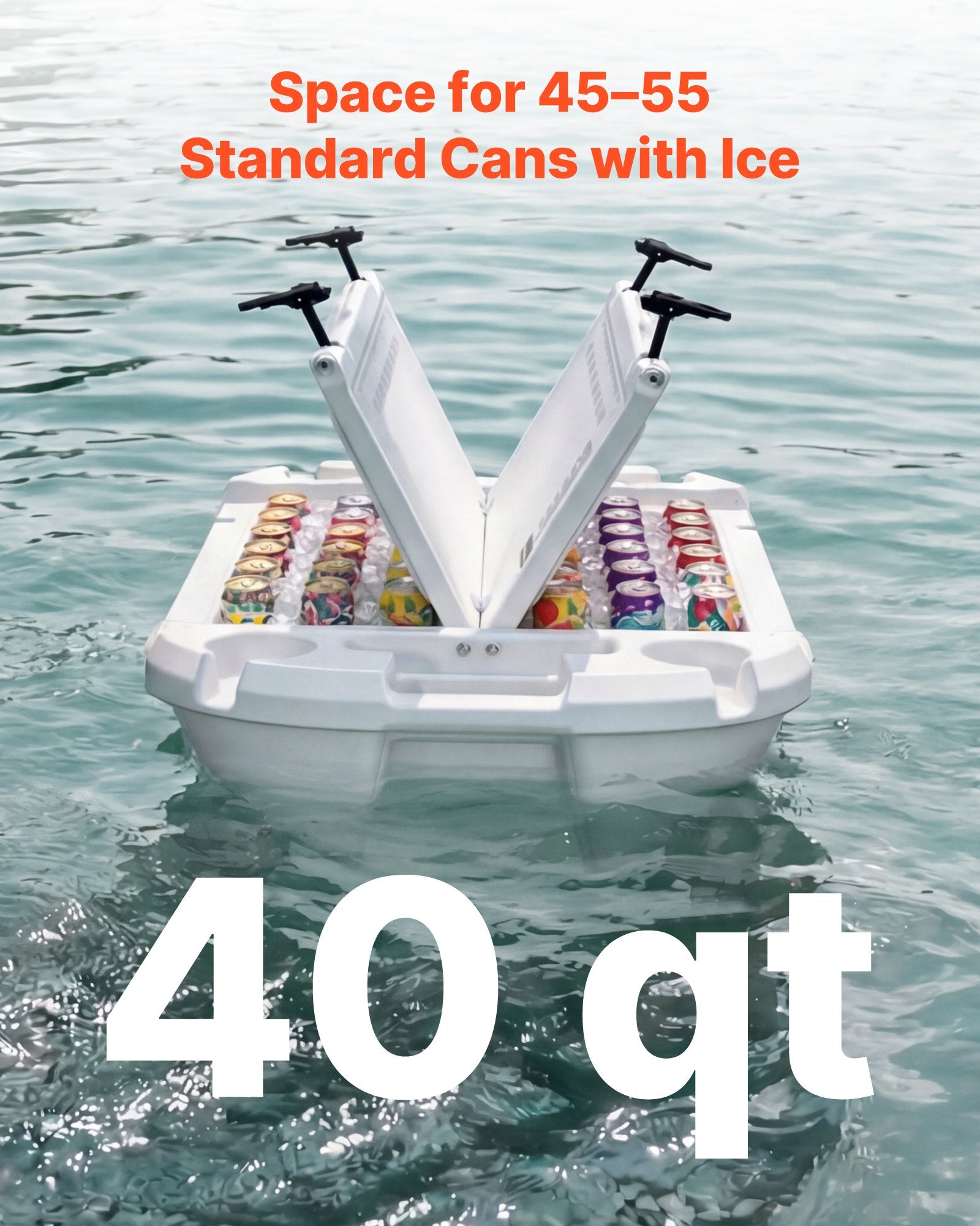 40 Qt Floating Cooler with Dry Storage & Tow Rope