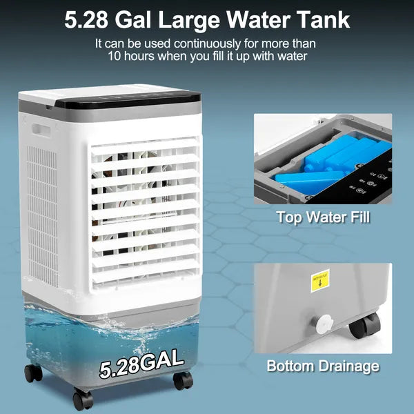 3-in-1 Evaporative Cooler 461CFM with Remote & Timer