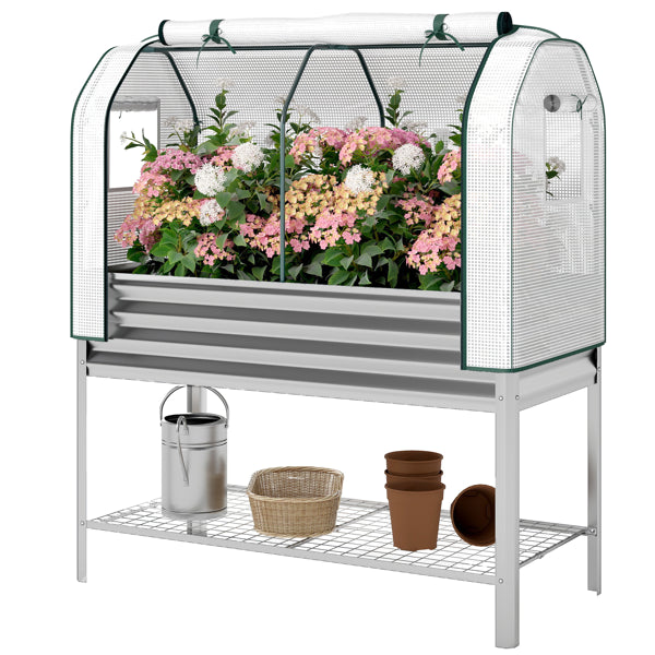 Raised Garden Bed with PE Greenhouse Cover