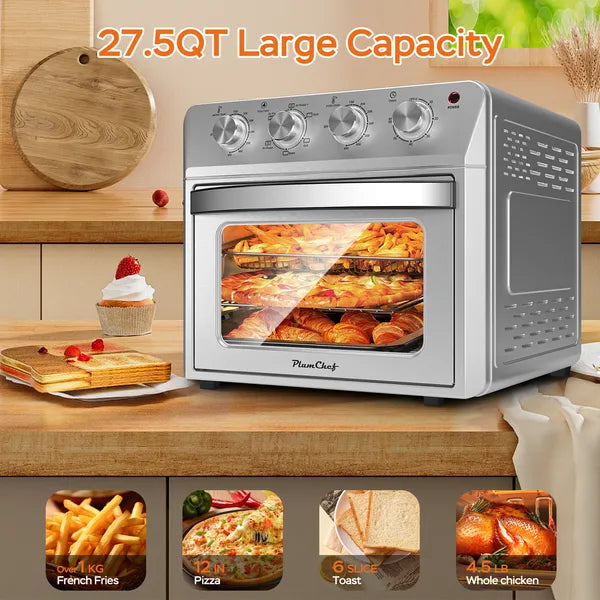 27.5QT 6-in-1 Air Fryer Toaster Oven Dropdown Door