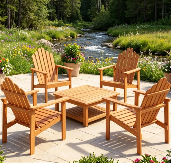 Solid Acacia Wood Adirondack Chair