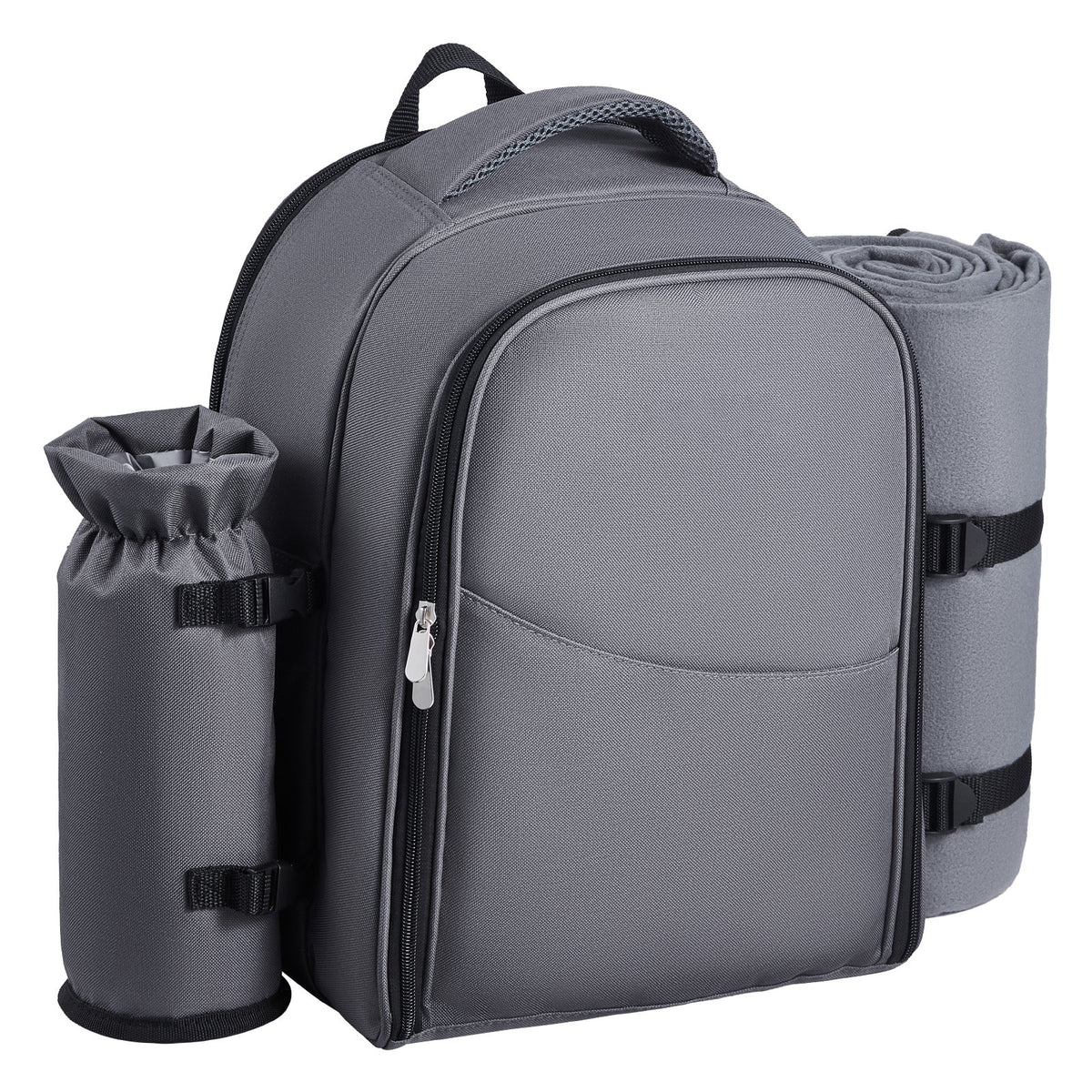 Beach Picnic Backpack for 2 with Cooler Compartment Grey