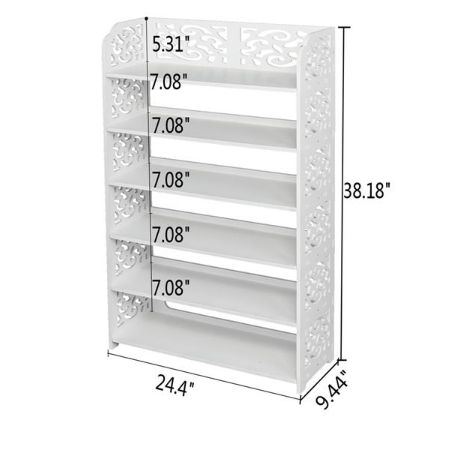 Wood Plastic Board -6-Story Carved Shoe Rack