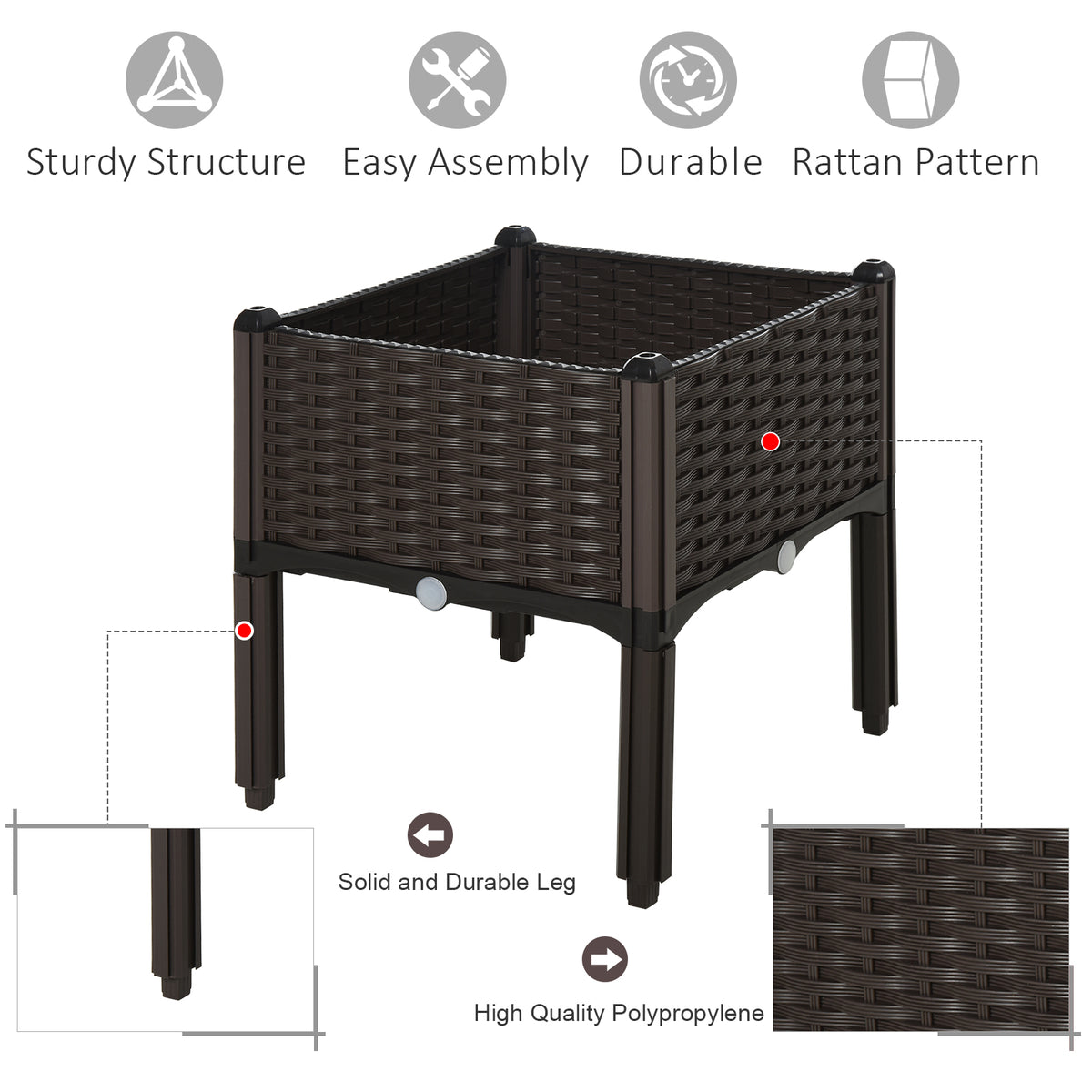 1 Piece Raised Garden Bed With Legs