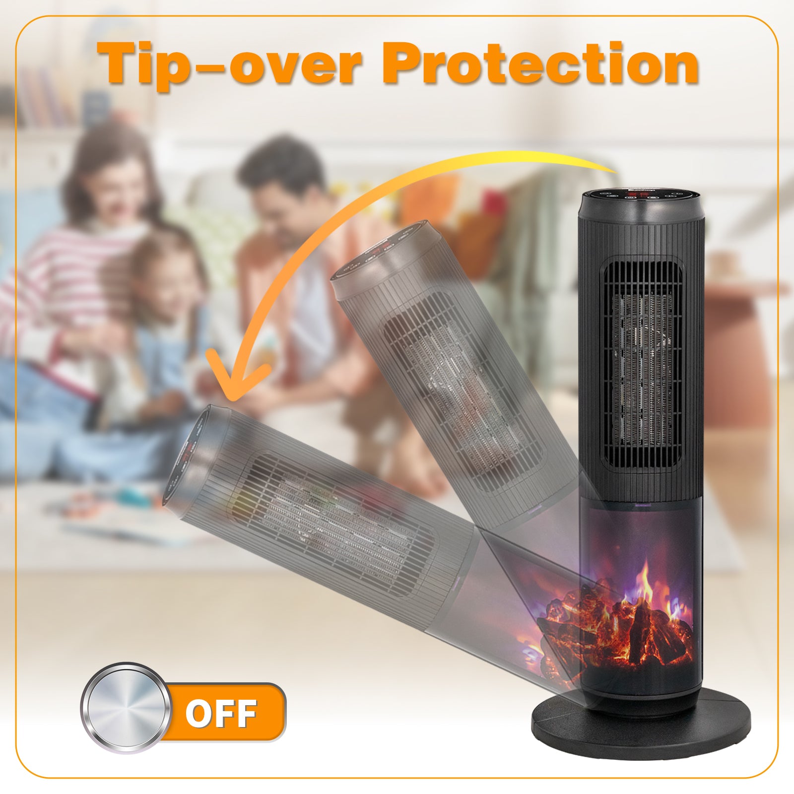 25 Inch Tower Space Heater with Remote Control