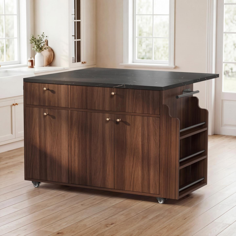 Kitchen Island With Storage Rolling Kitchen Island Cart With Drop