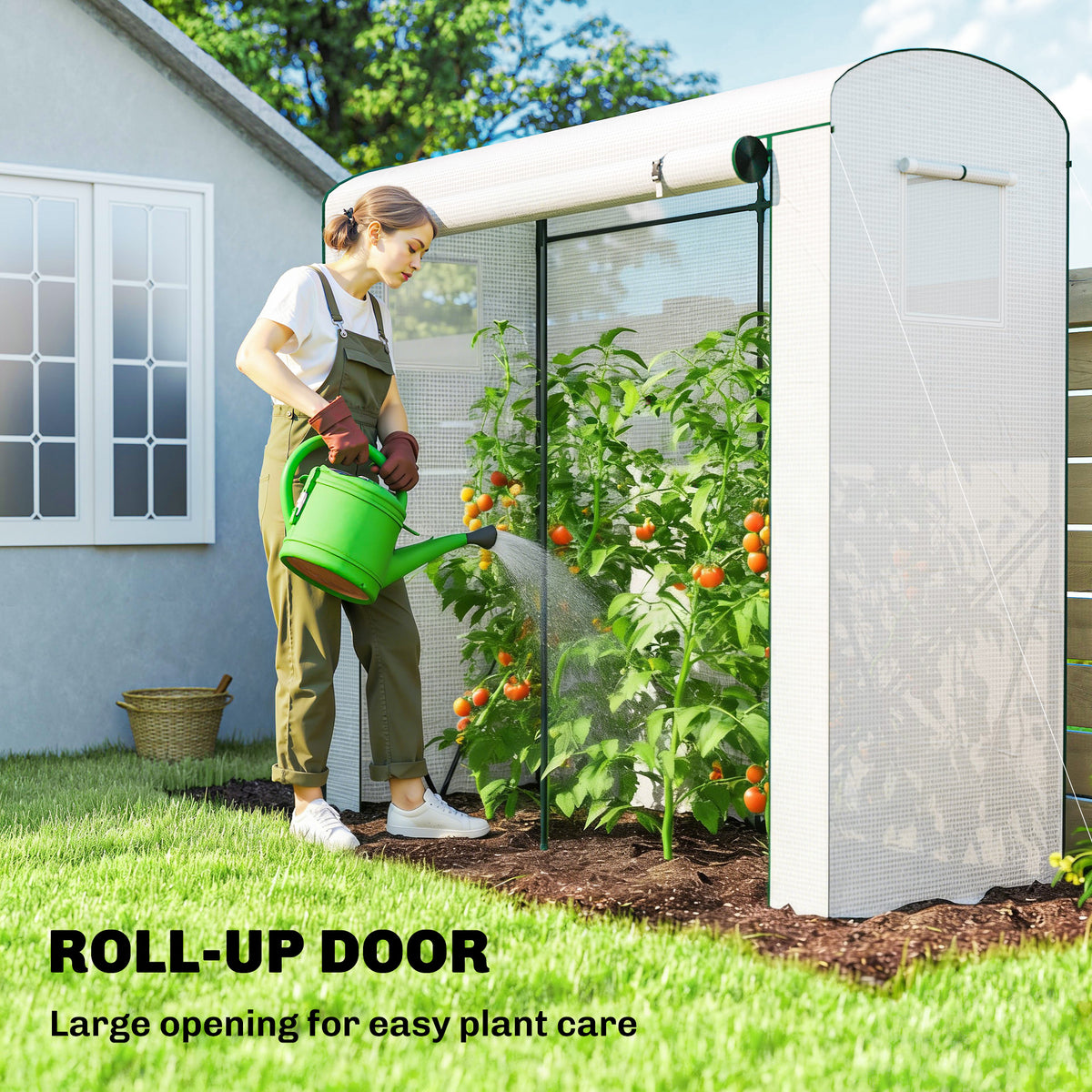 Portable Greenhouse Roll-Up Door 78.7x29.5x74 White