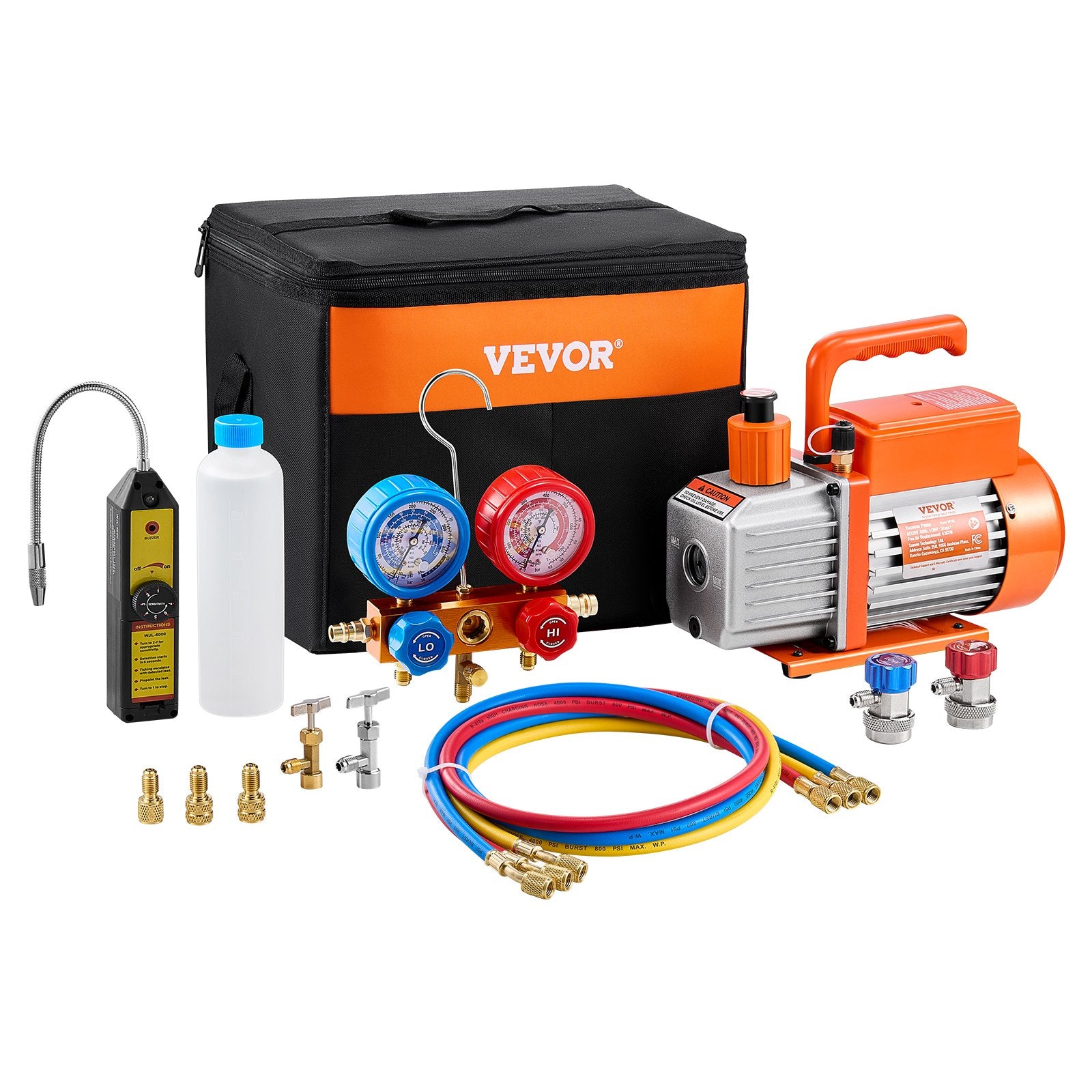 4.5 CFM Rotary Vane Vacuum Pump with Manifold Gauge Kit