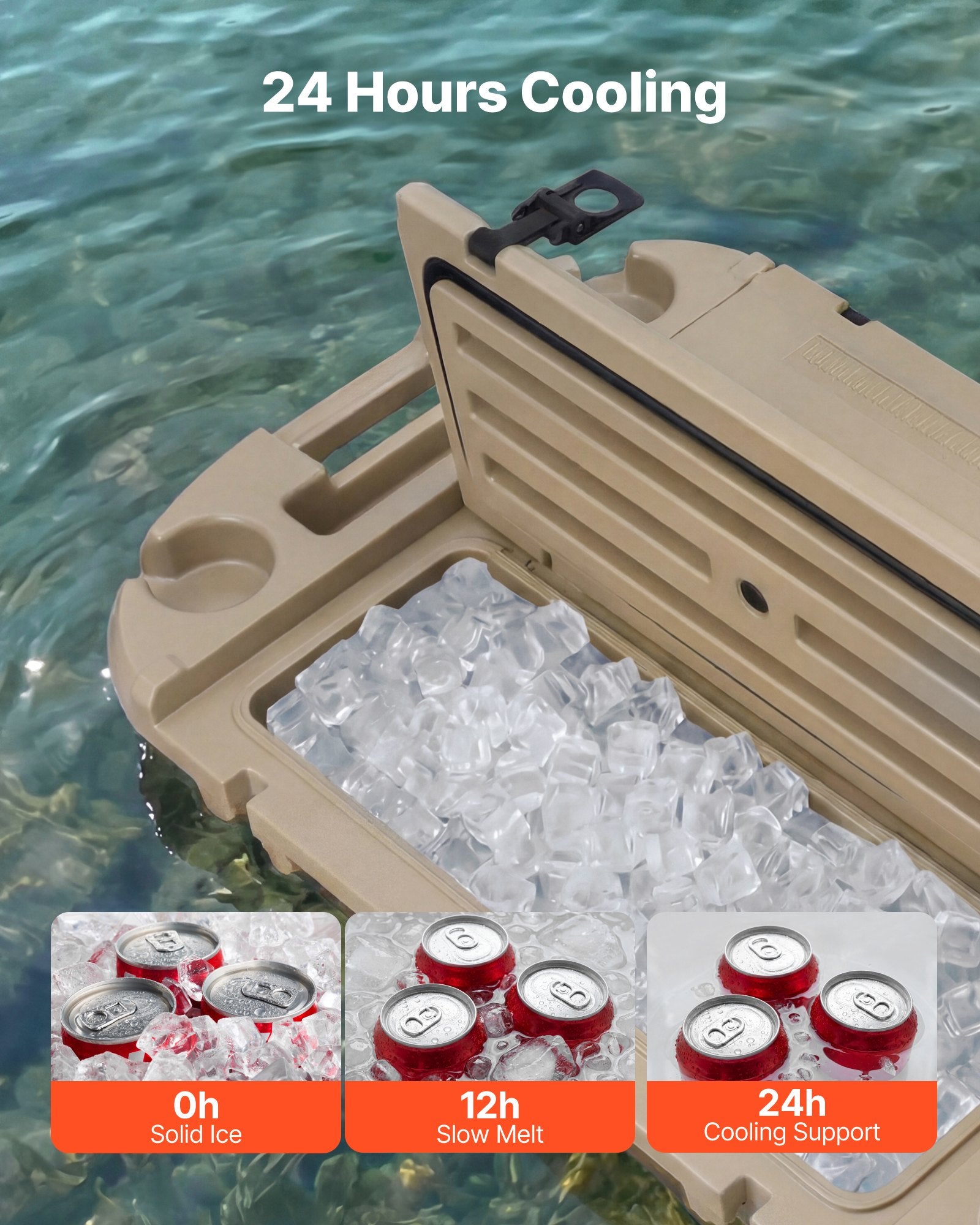 40 QT Floating Cooler with Wheels & Dry Storage
