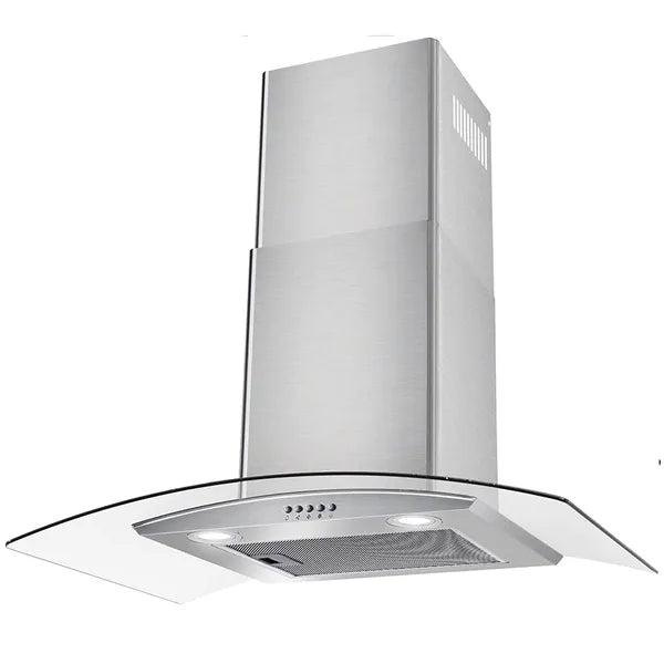 30" Wall Mount Range Hood 450CFM Tempered Glass