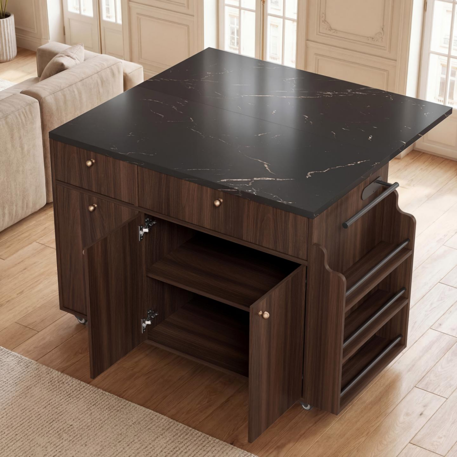 Kitchen Island With Storage Rolling Kitchen Island Cart With Drop