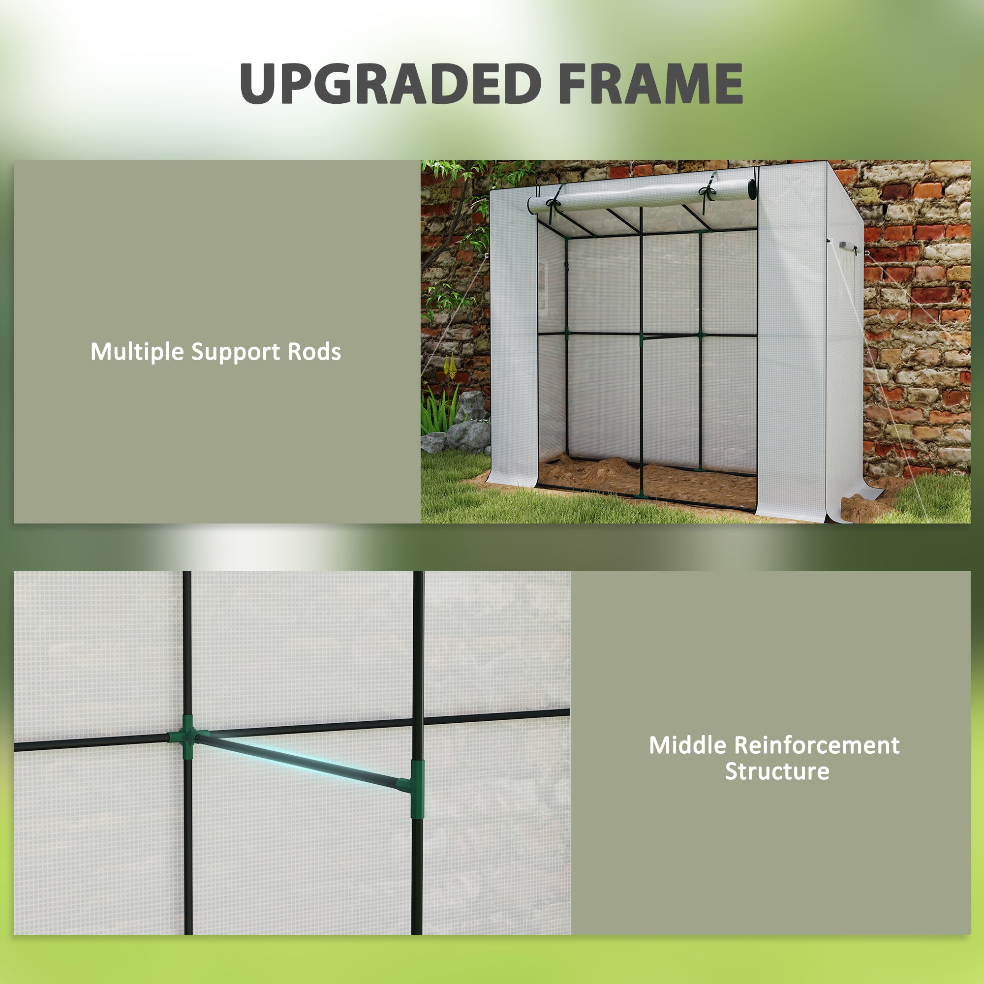 Walk-in Portable Greenhouse 6.6x2.5x5.6ft UV-Resistant