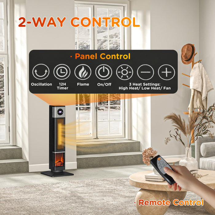 31" Freestanding Electric Heater with Remote & Timer