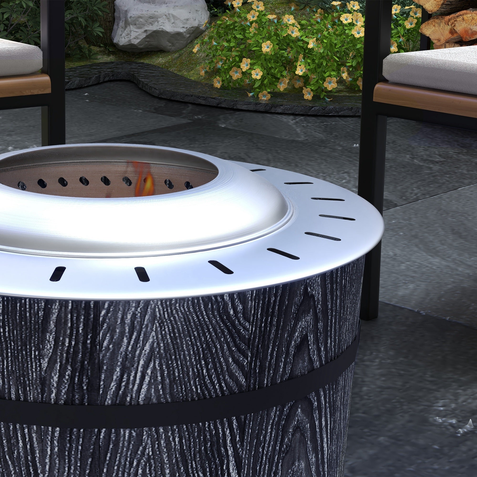 Smokeless Fire Pit with Magnesium Oxide & Mat