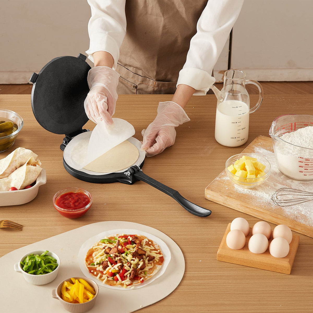 10 Inch Tortilla Press Chapati Maker Roti Dough Maker Heavy Duty Cast