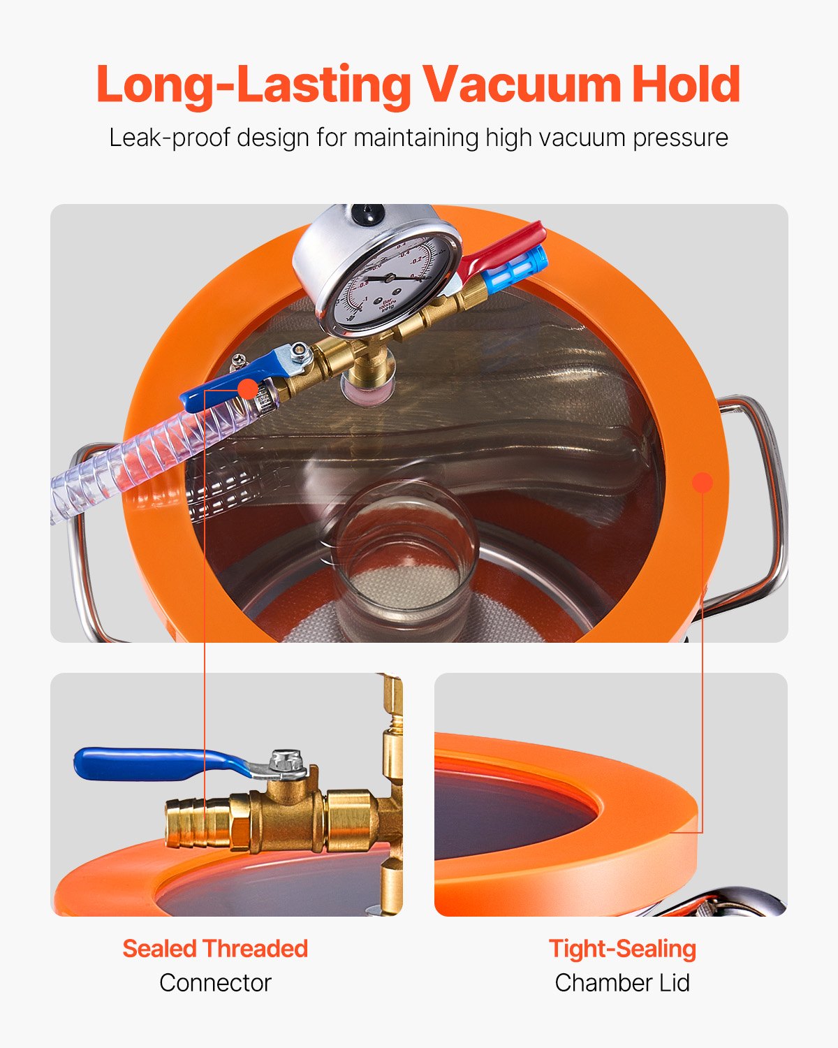 1.5 Gallon Vacuum Chamber Degassing Kit 3.5CFM