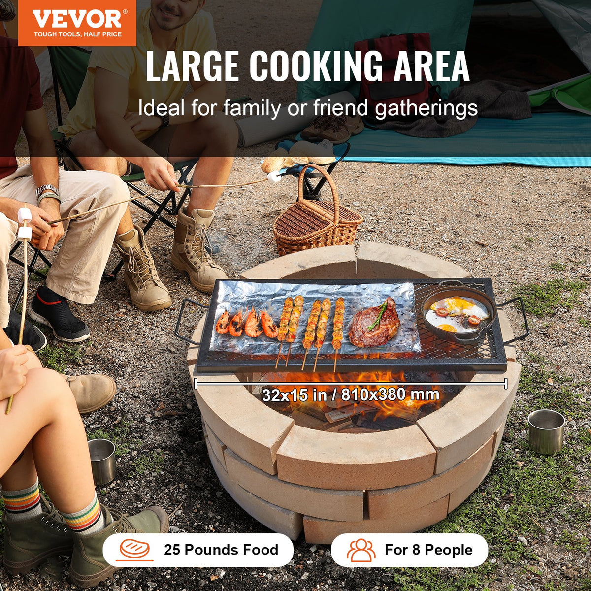 X-Marks Fire Pit Grill Grate