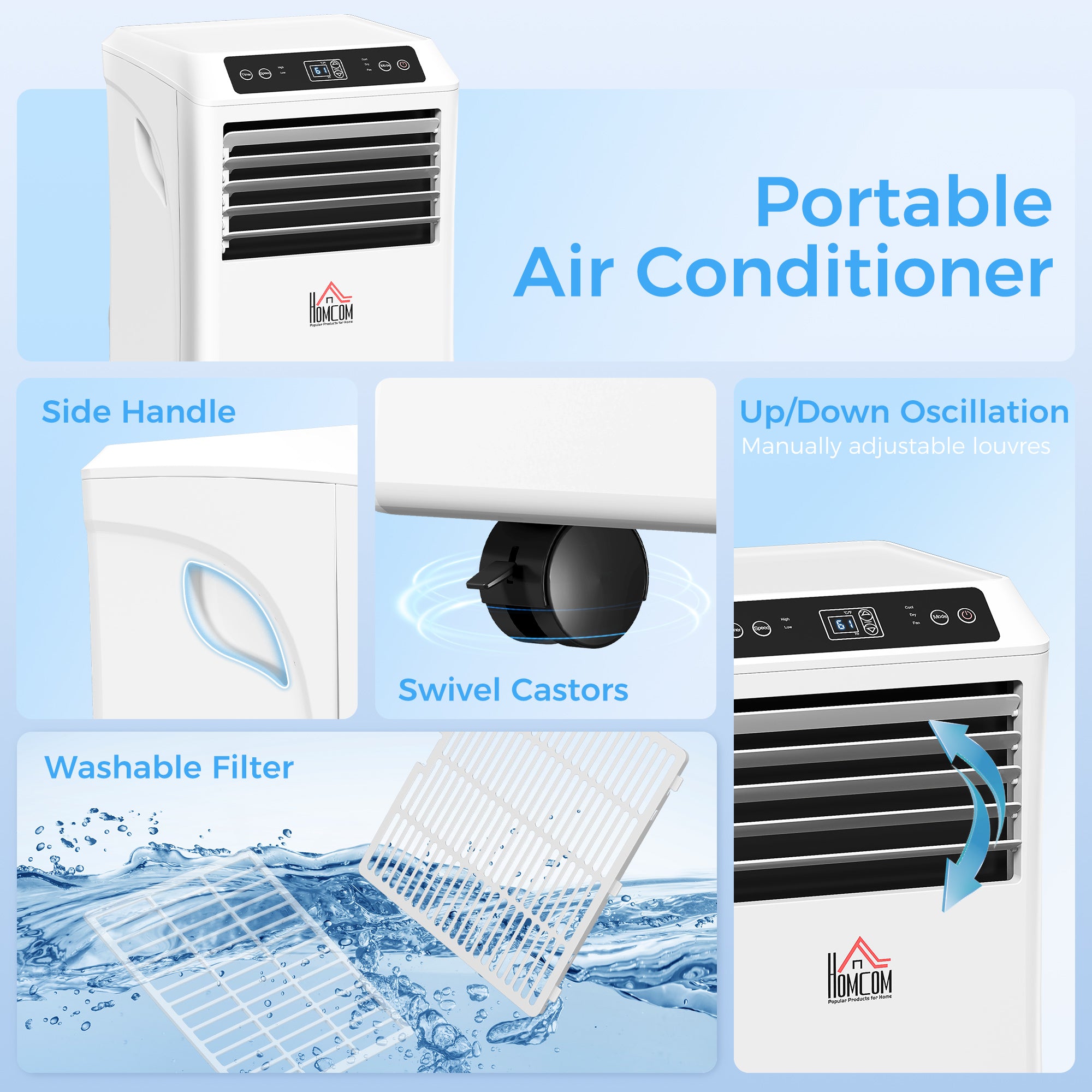 10000 BTU Portable Mobile Air Conditioner with Dehumidifier