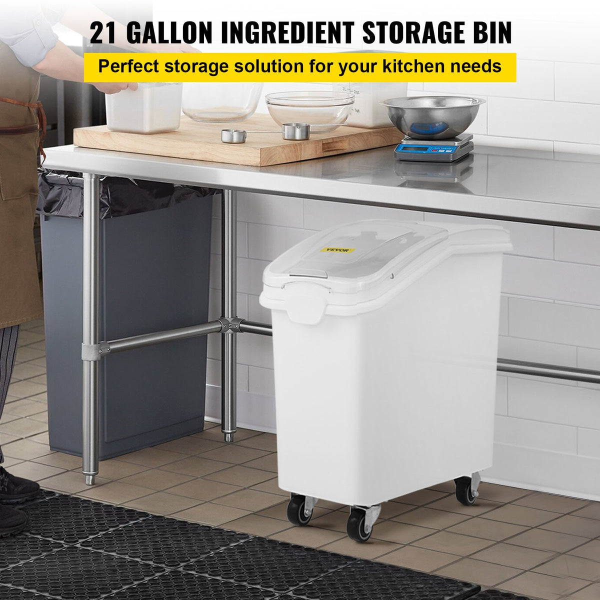21 Gallon Ingredient Bin With Scoop 400 Cup Ingredient Bin With