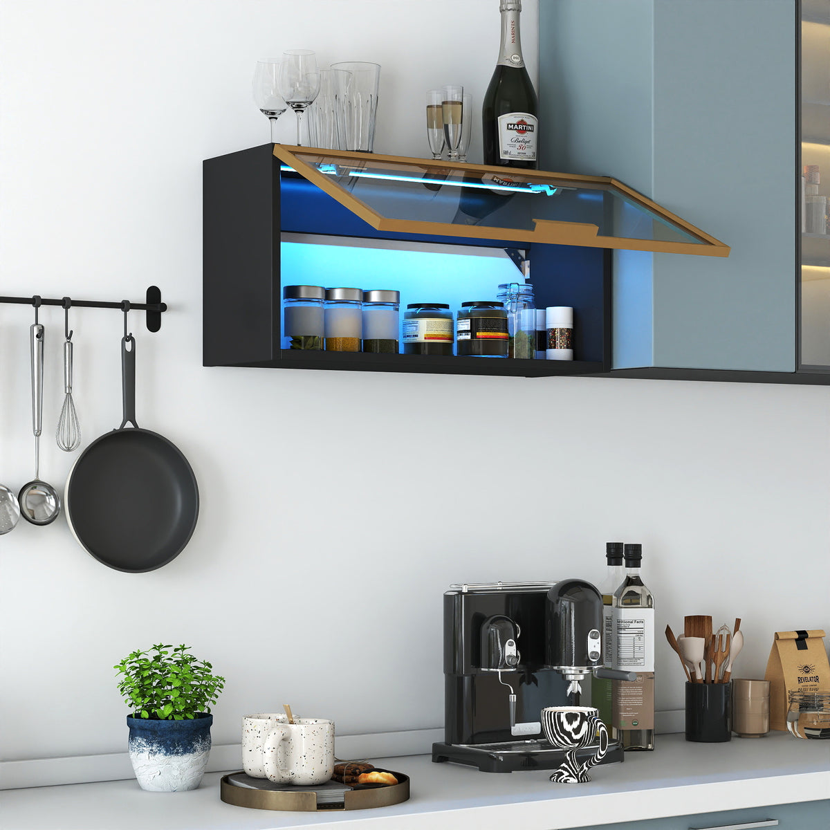 Large-Capacity Spice Rack Wall Mounted Storage Cabinet