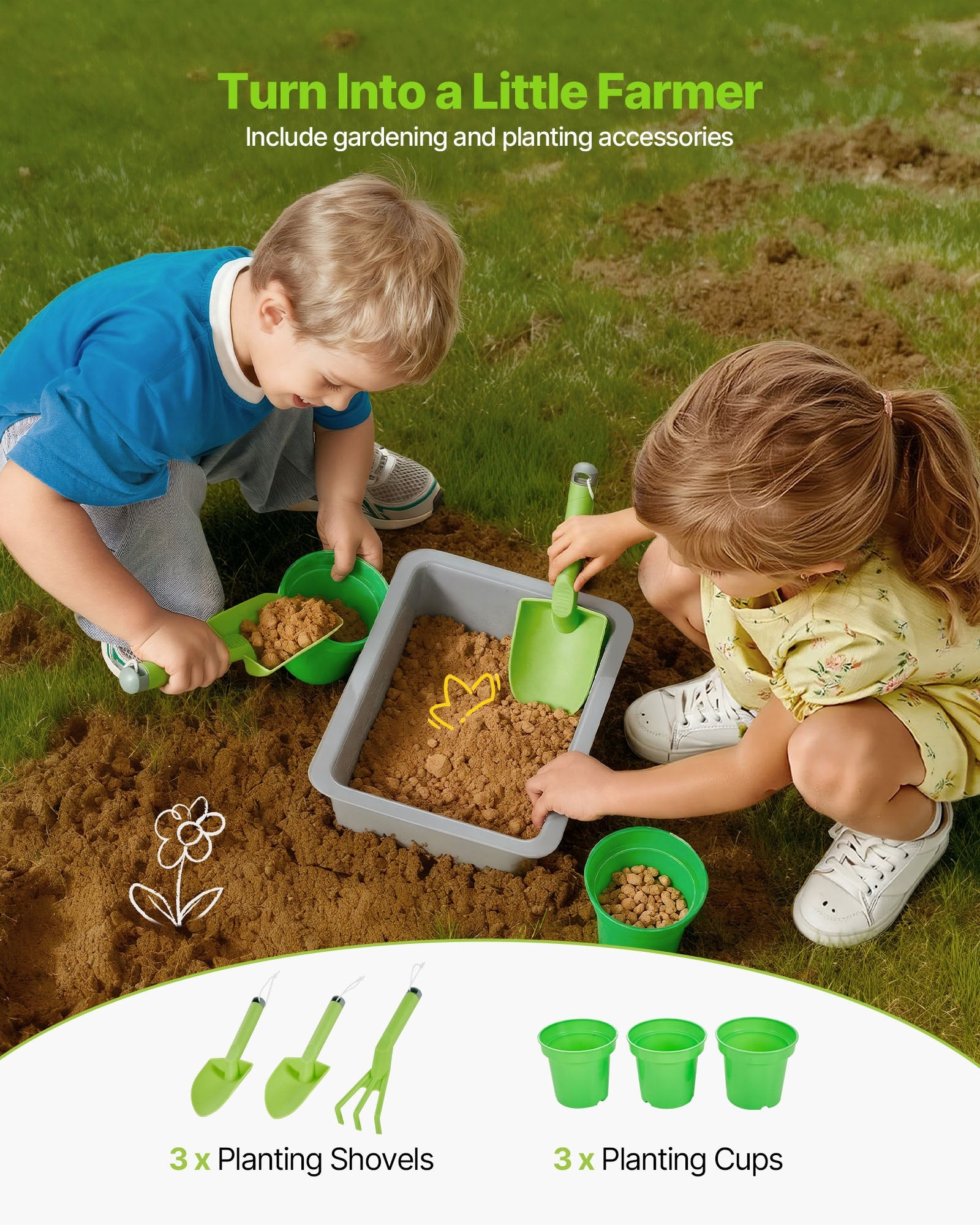 Wooden Outdoor Mud Kitchen with Sink & Canopy