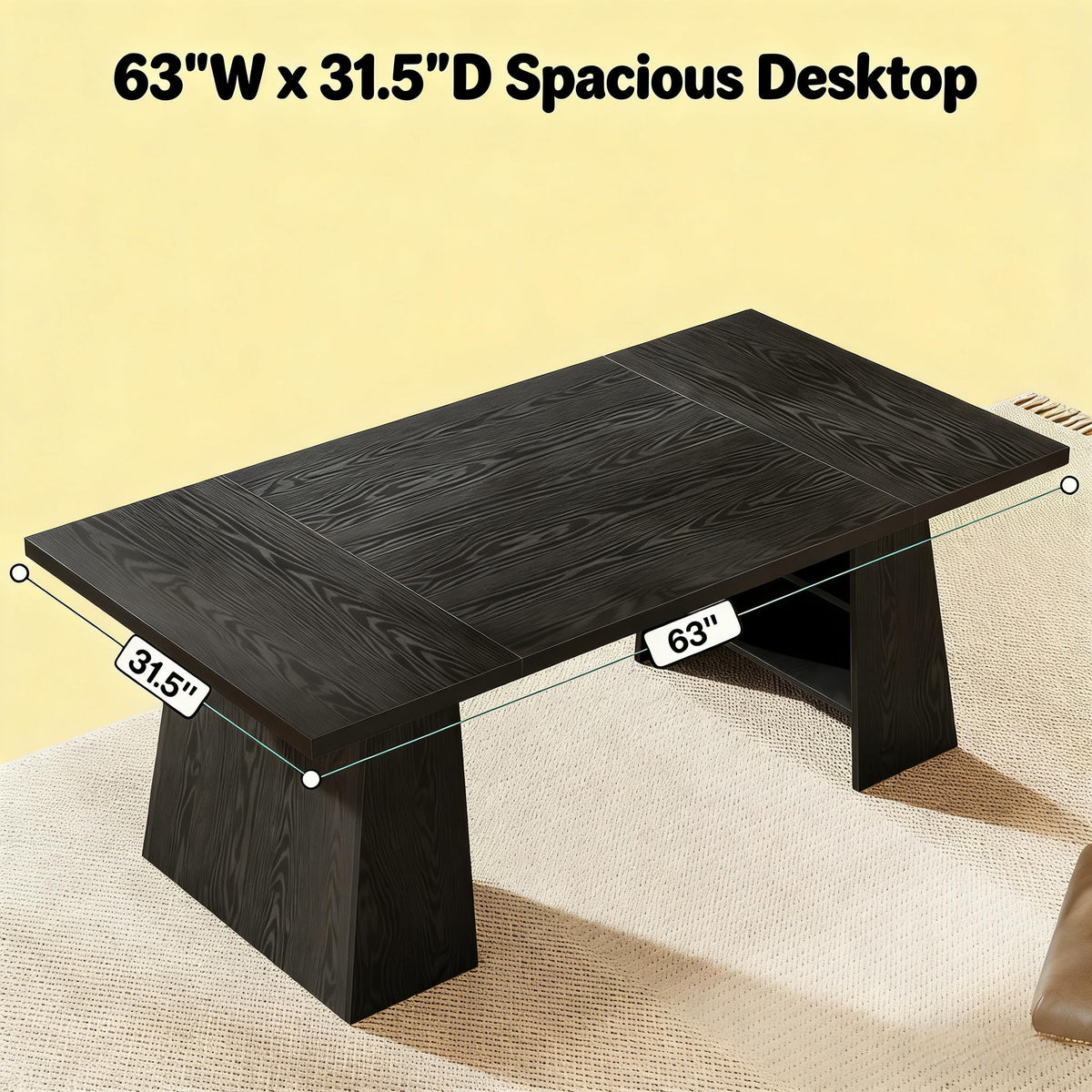 Executive Computer Desk with Storage Shelves