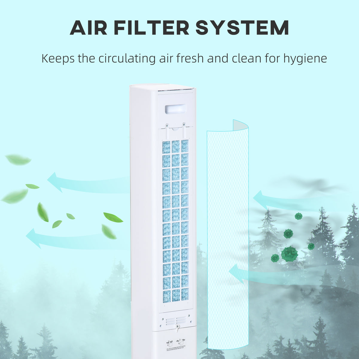 42" 3-In-1 Evaporative Air Cooler with Humidifier