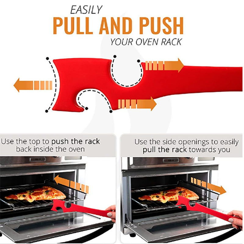 Silicone Oven Rack Push Pull Tool With Longer Handle