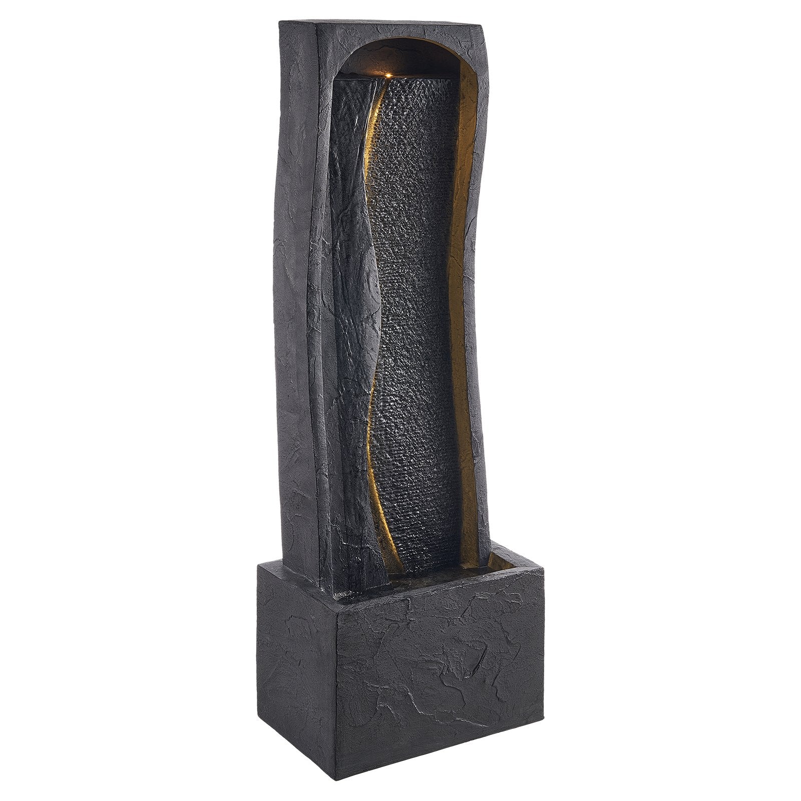38.58" 1-Tier Rock Base Outdoor Water Fountain