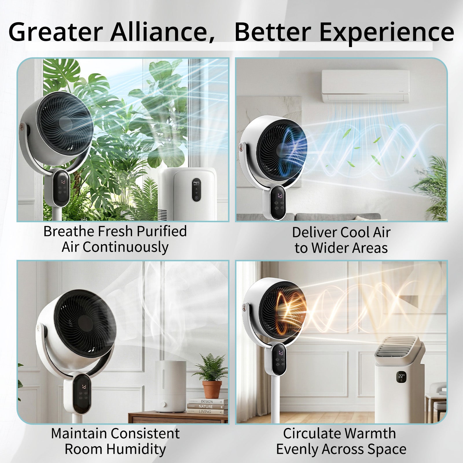 2-in-1 Standing Desk Air Circulator Fan with Remote Control