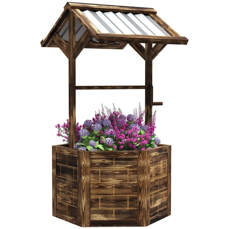 Wooden Wishing Well Planter